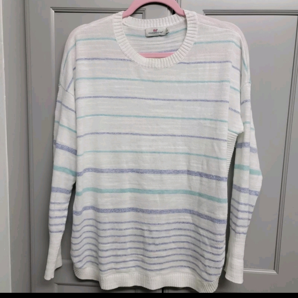 Vineyard Vines Top Knit Long sleeves  Medium Pastel Colors Relaxed Fit